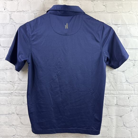 Johnnie O Boys Polo Shirt Sz 8 Blue Prep Formance Collar Short Sleeve EUC - Picture 5 of 9